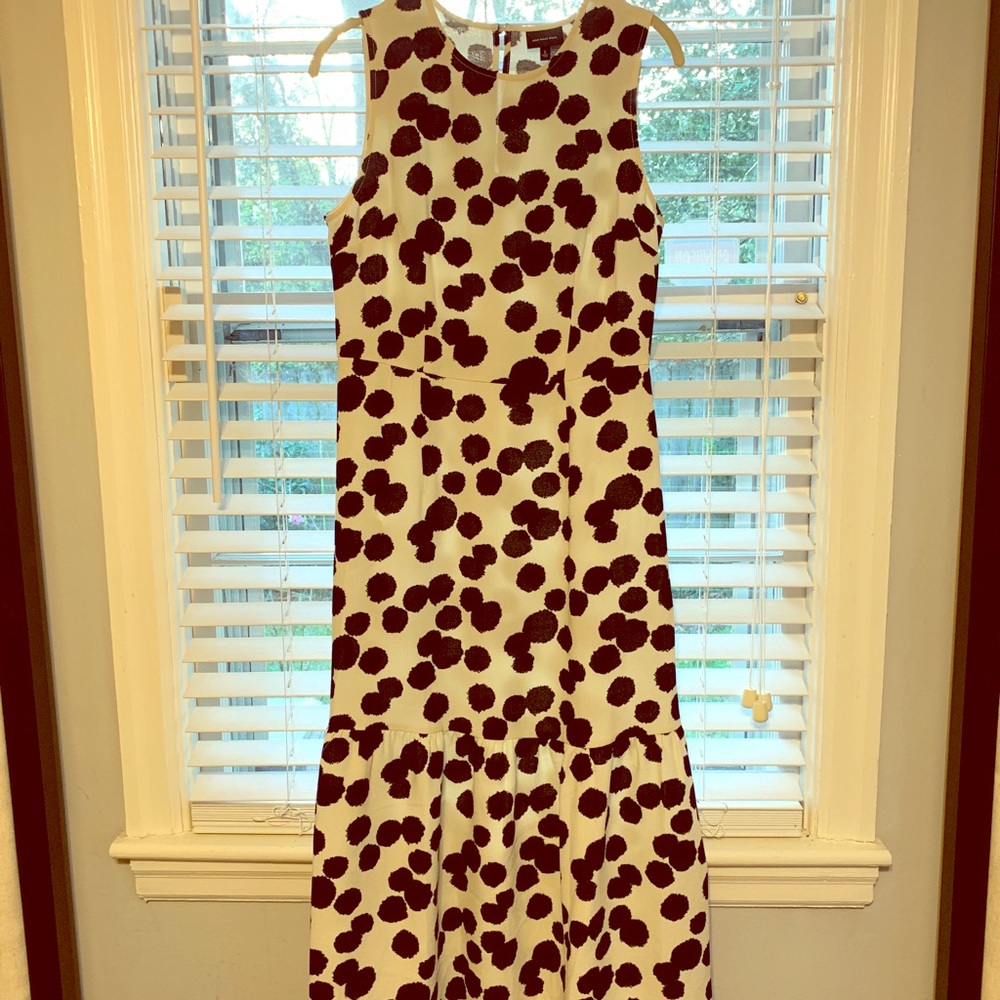 Black and White Dot Drop Waist Dress